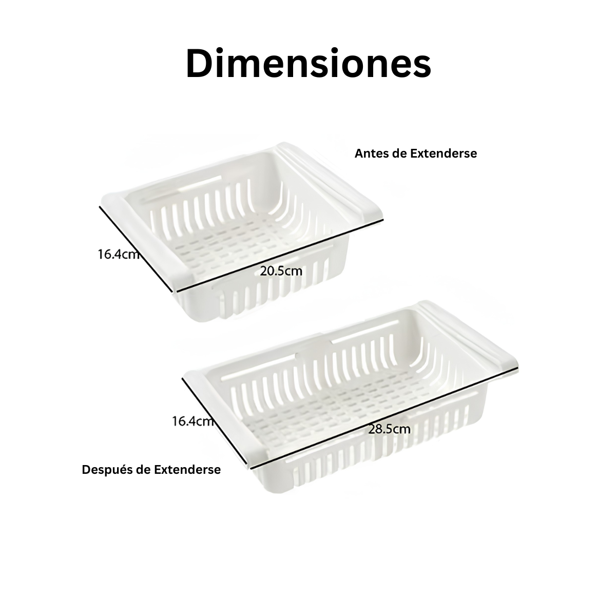 Set de 4 Bandejas Extensibles para Refrigerador