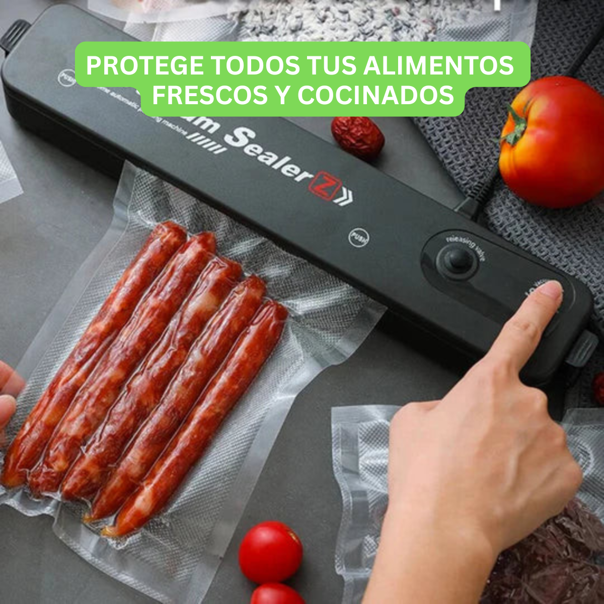 Selladora de alimentos al Vacio + 10 Bolsas Gratis