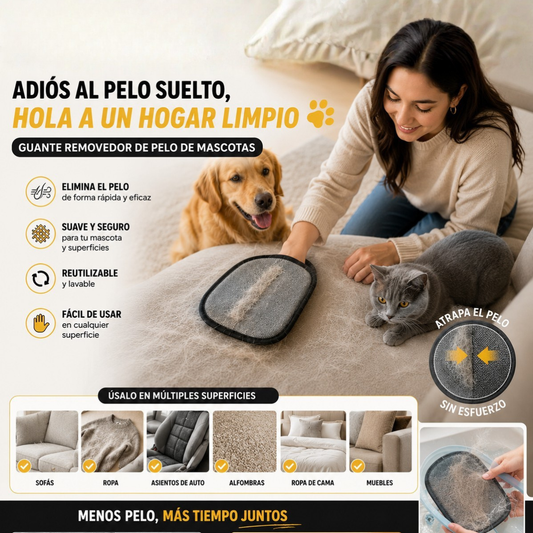 Guante Removedor de Pelos de Mascotas