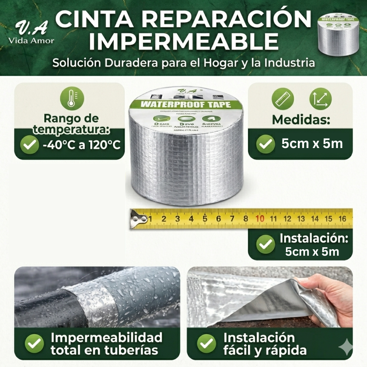 Cinta de Reparación Impermeable