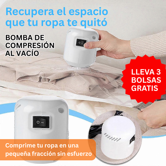 Bomba de Compresión al vacío + 3 bolsas gratis