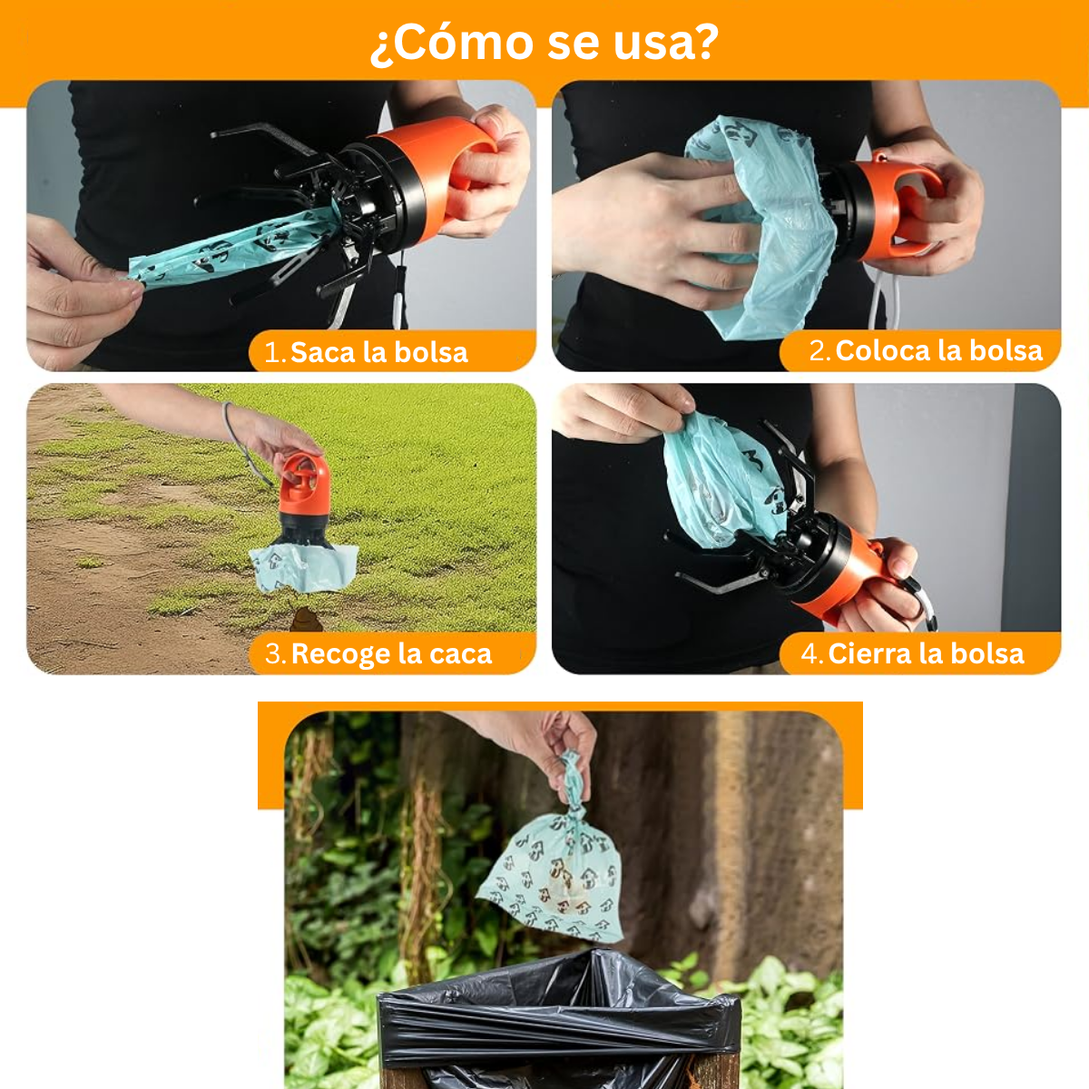 Recogedor Portátil de Excrementos Mascotas