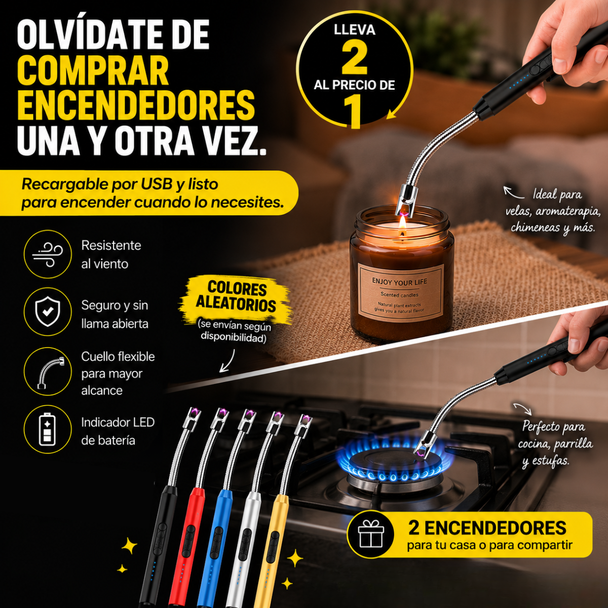 Encendedor Eléctrico Recargable