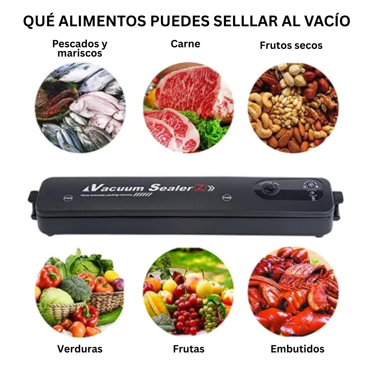 Selladora de alimentos al Vacio + 10 Bolsas Gratis