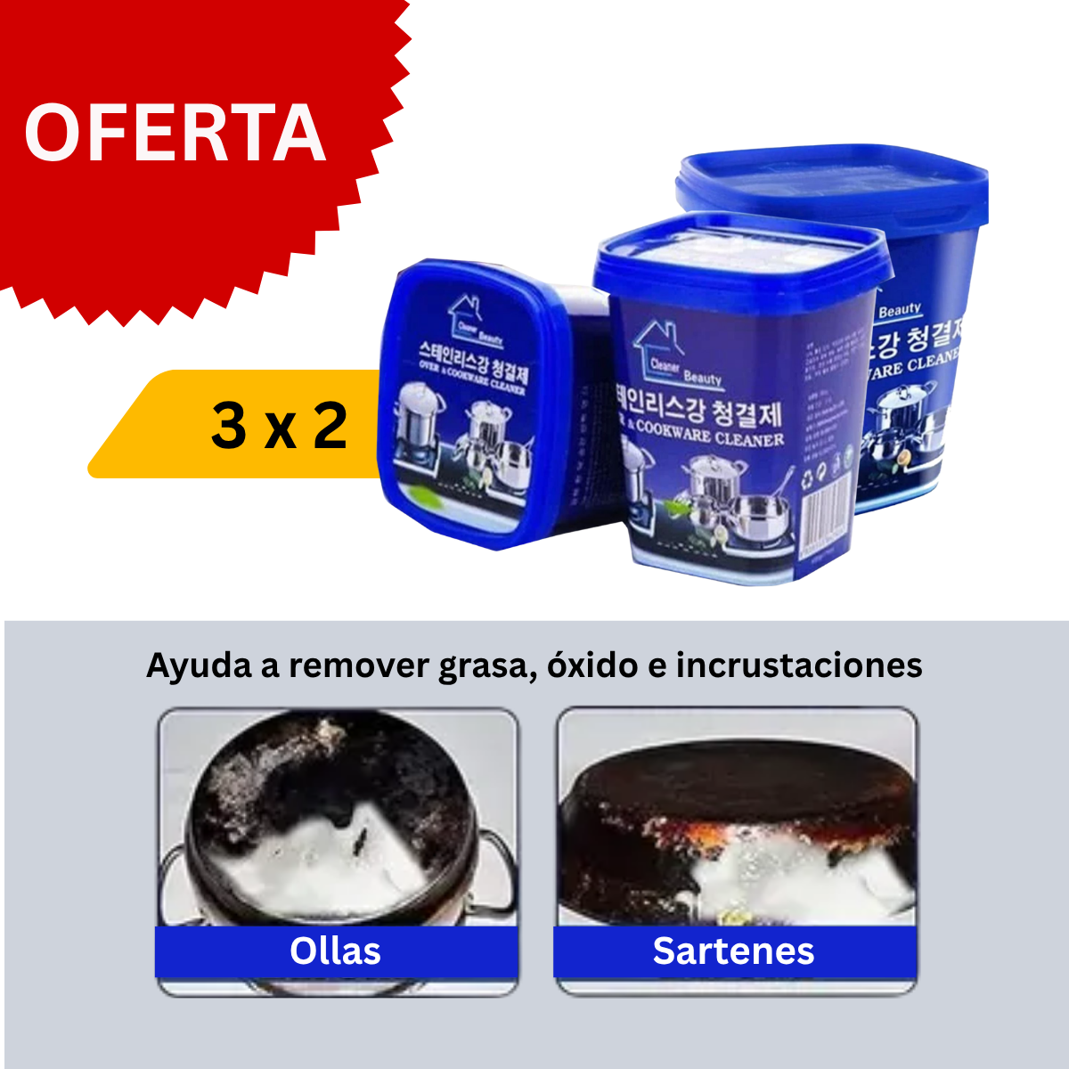 Pasta de Limpieza Multiuso 3x2
