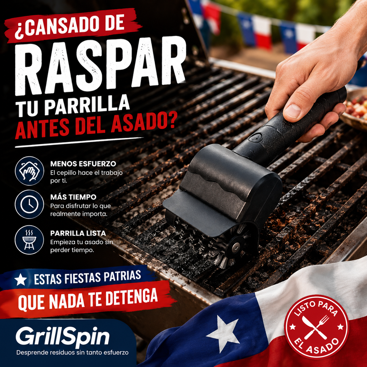 GrillSpin - Desprende residuos sin tanto esfuerzo